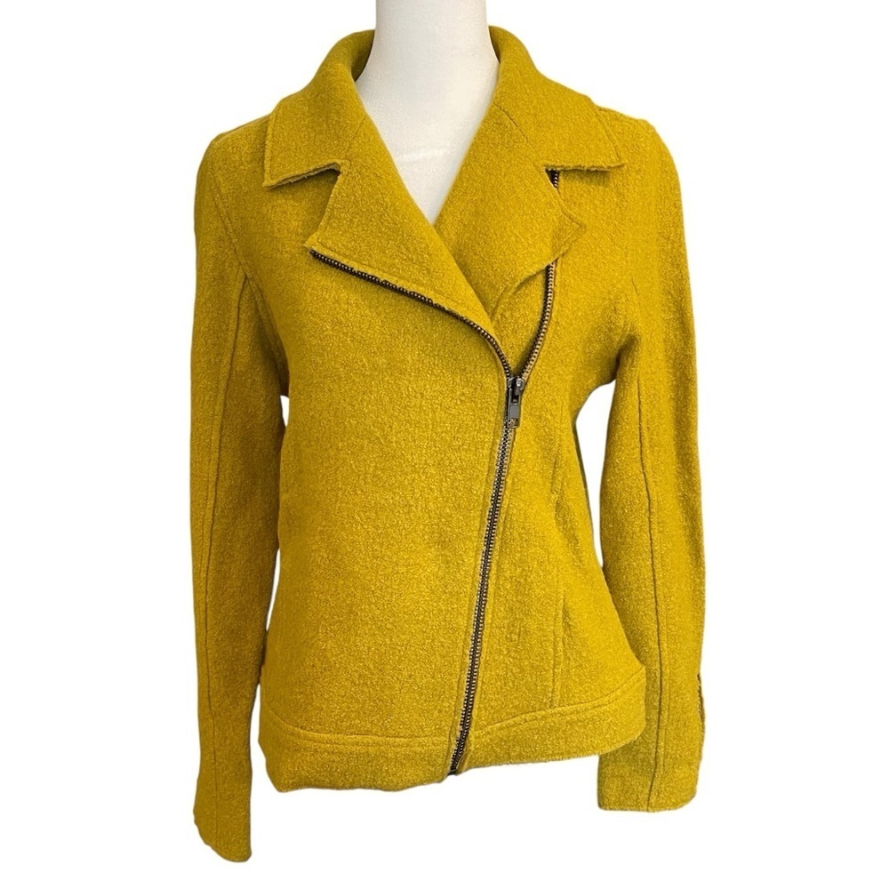 Tahari Wool Blend Long Sleeve Golden Green Jacket Size S